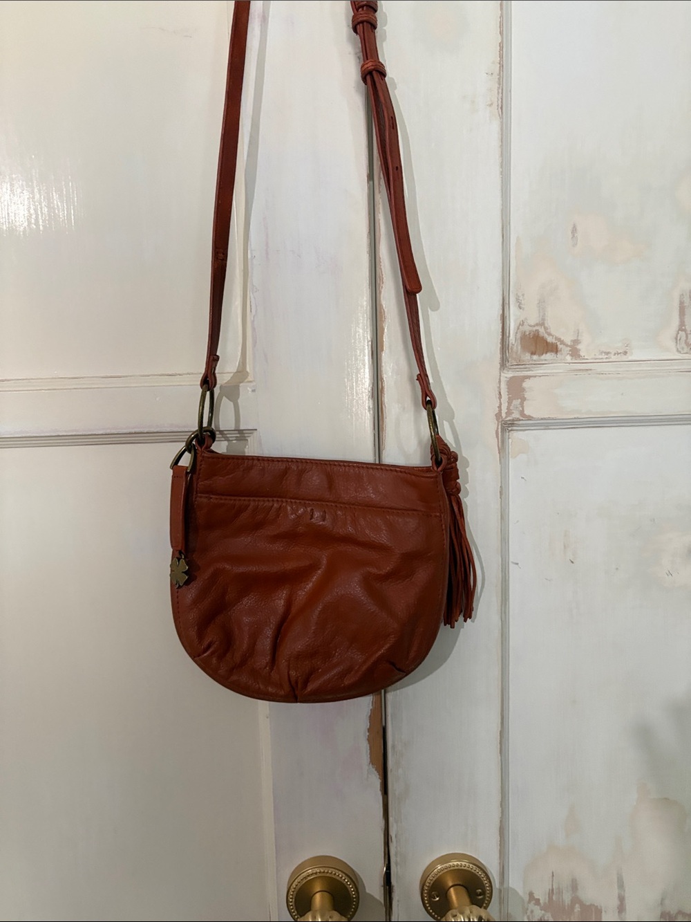 Lucky Brand Orange Leather Crossbody Bag - Picture 6 of 9